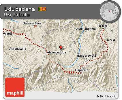 Shaded Relief 3D Map of Udubadana