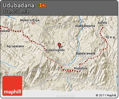 Shaded Relief 3D Map of Udubadana