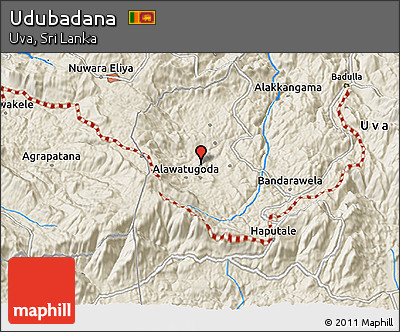 Shaded Relief 3D Map of Udubadana