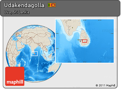 Shaded Relief Location Map of Udakendagolla