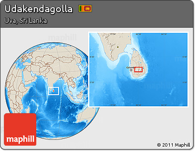 Shaded Relief Location Map of Udakendagolla