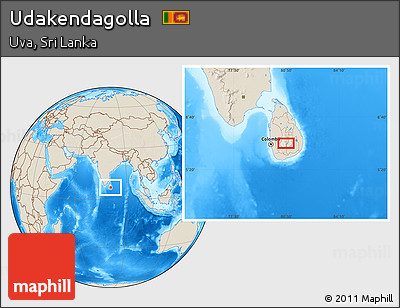 Shaded Relief Location Map of Udakendagolla