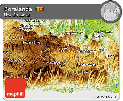 Physical Panoramic Map of Boralanda