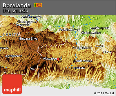 Physical Panoramic Map of Boralanda