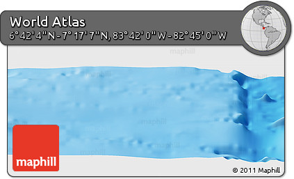 Shaded Relief Panoramic Map of the Area around 6° 59' 36" N, 83° 13' 29" W