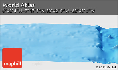 Shaded Relief Panoramic Map of the Area around 6° 59' 36" N, 83° 13' 29" W