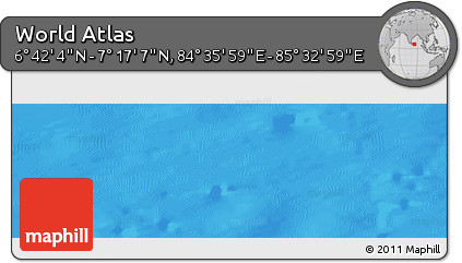 Physical Panoramic Map of the Area around 6° 59' 36" N, 85° 4' 29" E