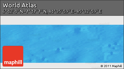 Physical Panoramic Map of the Area around 6° 59' 36" N, 85° 4' 29" E