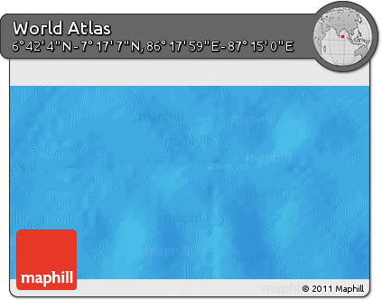 Physical 3D Map of the Area around 6° 59' 36" N, 86° 46' 30" E