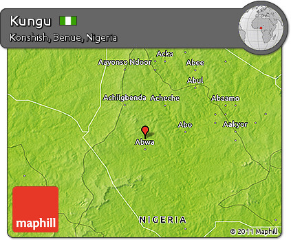 Physical 3D Map of Kungu