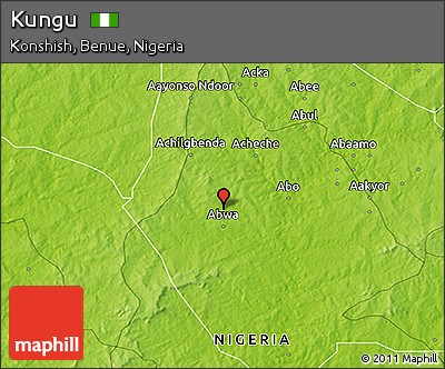 Physical 3D Map of Kungu