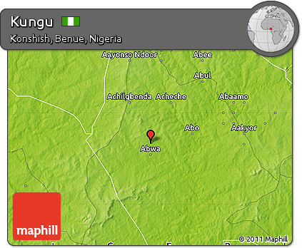 Physical Map of Kungu