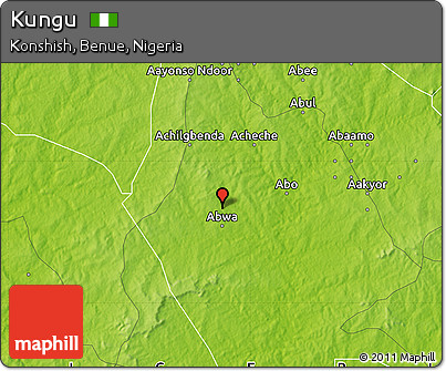 Physical Map of Kungu