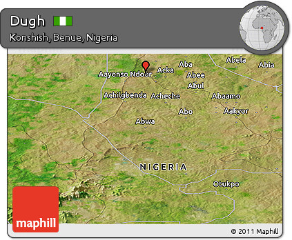 Satellite Panoramic Map of Dugh