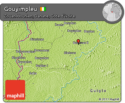 Physical 3D Map of Gouyimpleu