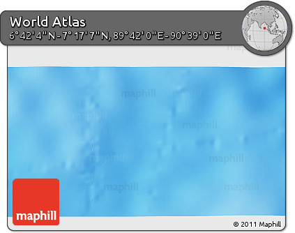 Physical 3D Map of the Area around 6° 59' 36" N, 90° 10' 30" E