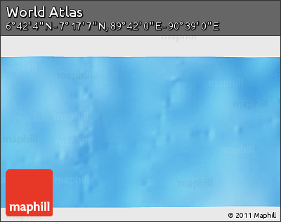 Physical 3D Map of the Area around 6° 59' 36" N, 90° 10' 30" E