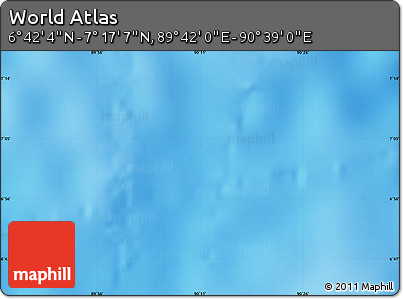 Shaded Relief Map of the Area around 6° 59' 36" N, 90° 10' 30" E