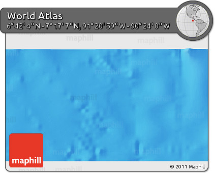Shaded Relief 3D Map of the Area around 6° 59' 36" N, 90° 52' 30" W