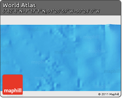 Shaded Relief 3D Map of the Area around 6° 59' 36" N, 90° 52' 30" W