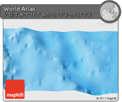 Political 3D Map of the Area around 6° 59' 36" N, 94° 25' 30" E