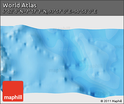 Political 3D Map of the Area around 6° 59' 36" N, 94° 25' 30" E