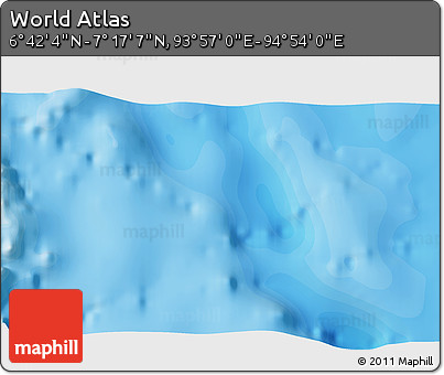 Political 3D Map of the Area around 6° 59' 36" N, 94° 25' 30" E
