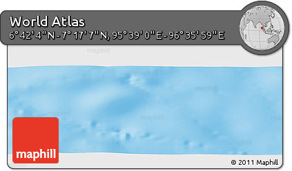 Physical Panoramic Map of the Area around 6° 59' 36" N, 96° 7' 30" E