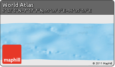 Physical Panoramic Map of the Area around 6° 59' 36" N, 96° 7' 30" E