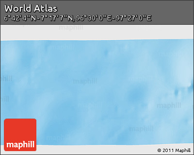 Physical 3D Map of the Area around 6° 59' 36" N, 96° 58' 29" E