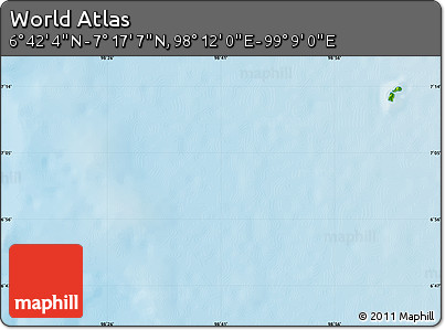Physical Map of the Area around 6° 59' 36" N, 98° 40' 30" E