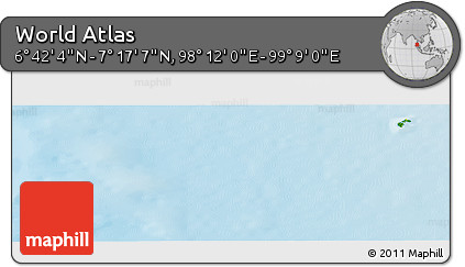 Physical Panoramic Map of the Area around 6° 59' 36" N, 98° 40' 30" E