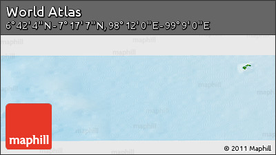 Physical Panoramic Map of the Area around 6° 59' 36" N, 98° 40' 30" E