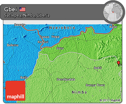 Political 3D Map of Gbei