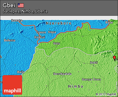 Political 3D Map of Gbei