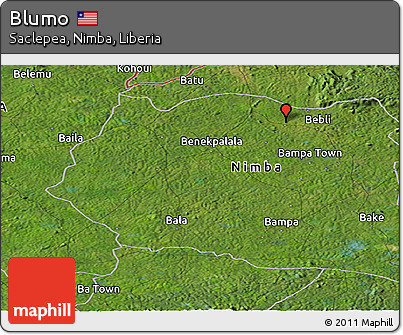 Satellite Panoramic Map of Blumo
