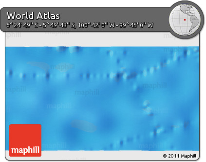 Shaded Relief 3D Map of the Area around 6° 7' 16" S, 100° 13' 29" W