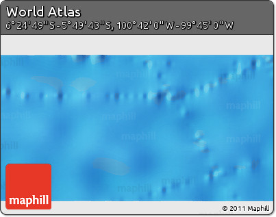Shaded Relief 3D Map of the Area around 6° 7' 16" S, 100° 13' 29" W