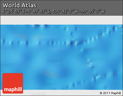 Shaded Relief 3D Map of the Area around 6° 7' 16" S, 100° 13' 29" W