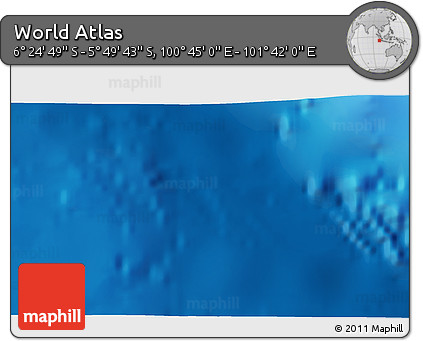 Physical 3D Map of the Area around 6° 7' 16" S, 101° 13' 29" E