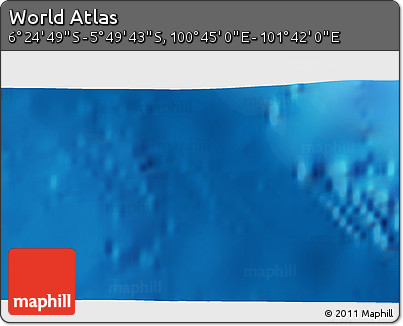 Physical 3D Map of the Area around 6° 7' 16" S, 101° 13' 29" E