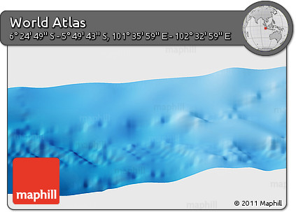 Physical Panoramic Map of the Area around 6° 7' 16" S, 102° 4' 29" E
