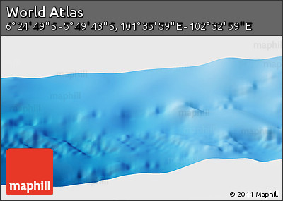 Physical Panoramic Map of the Area around 6° 7' 16" S, 102° 4' 29" E