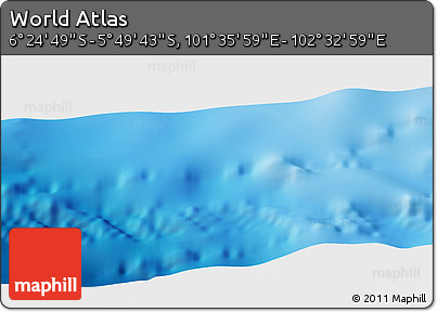 Physical Panoramic Map of the Area around 6° 7' 16" S, 102° 4' 29" E