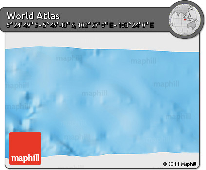 Shaded Relief 3D Map of the Area around 6° 7' 16" S, 102° 55' 30" E