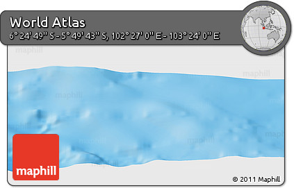 Shaded Relief Panoramic Map of the Area around 6° 7' 16" S, 102° 55' 30" E