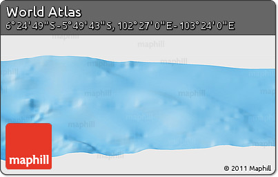 Shaded Relief Panoramic Map of the Area around 6° 7' 16" S, 102° 55' 30" E