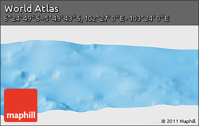 Shaded Relief Panoramic Map of the Area around 6° 7' 16" S, 102° 55' 30" E