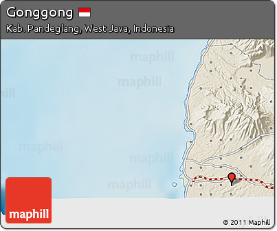 Shaded Relief 3D Map of Gonggong