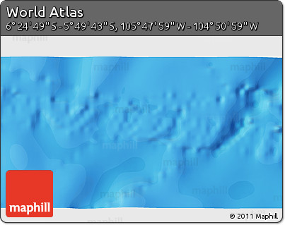 Political 3D Map of the Area around 6° 7' 16" S, 105° 19' 29" W